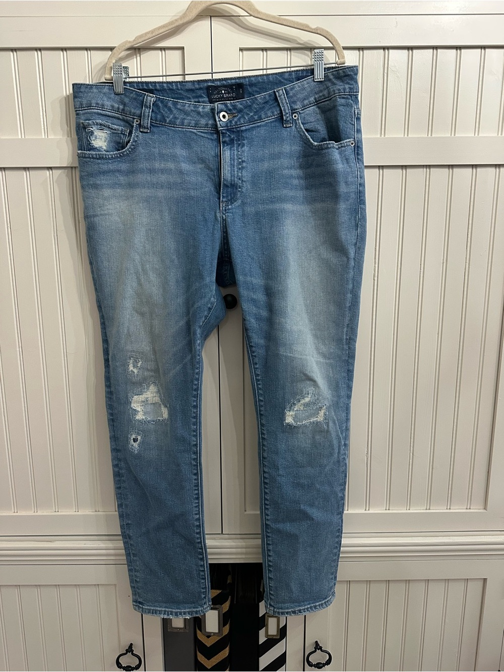 Lucky Brand Women's Light Blue Ginger Skinny Jeans with Distressed Details 16W